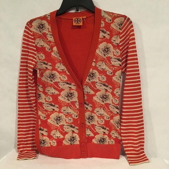 Tory Burch Sweaters - Tory Burch | Wool Cardigan Poppy Orange